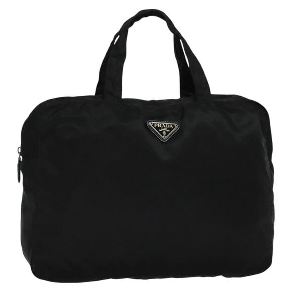 PRADA Hand Bag Nylon Black Silver - Picture 1 of 12